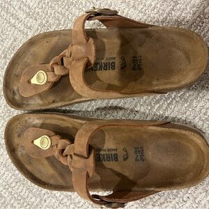 Birkenstock Tan Leather Thong Sandals